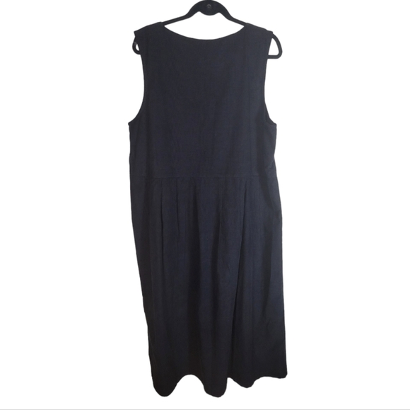 NWT Natural Impressions Black Corduroy Sleeveless Embroidered Dress Size XL - Picture 2 of 5